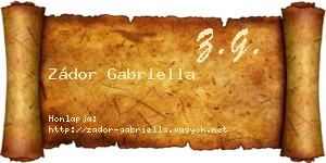 Zádor Gabriella névjegykártya